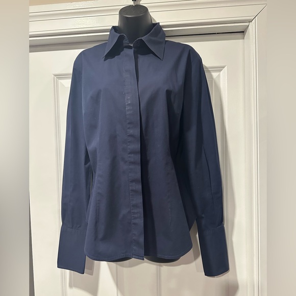Classic Navy Button-Up Shirt - Picture 1 of 6